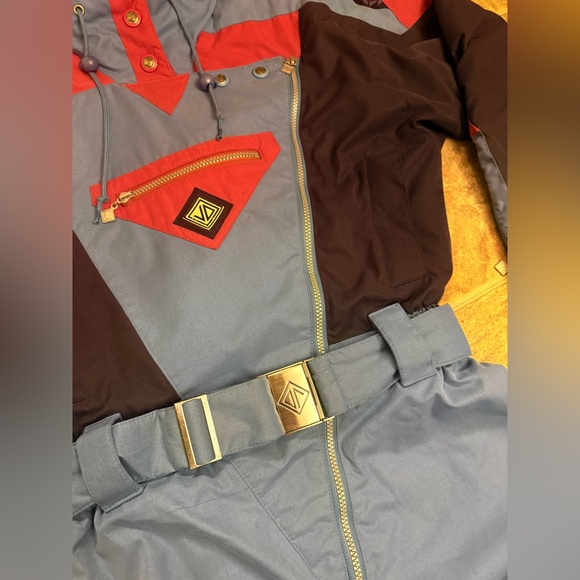 Vintage JD Sunvalley One-Piece Ski Suit Women’s Size 10 – Blue Red Black Retro - Picture 7 of 9